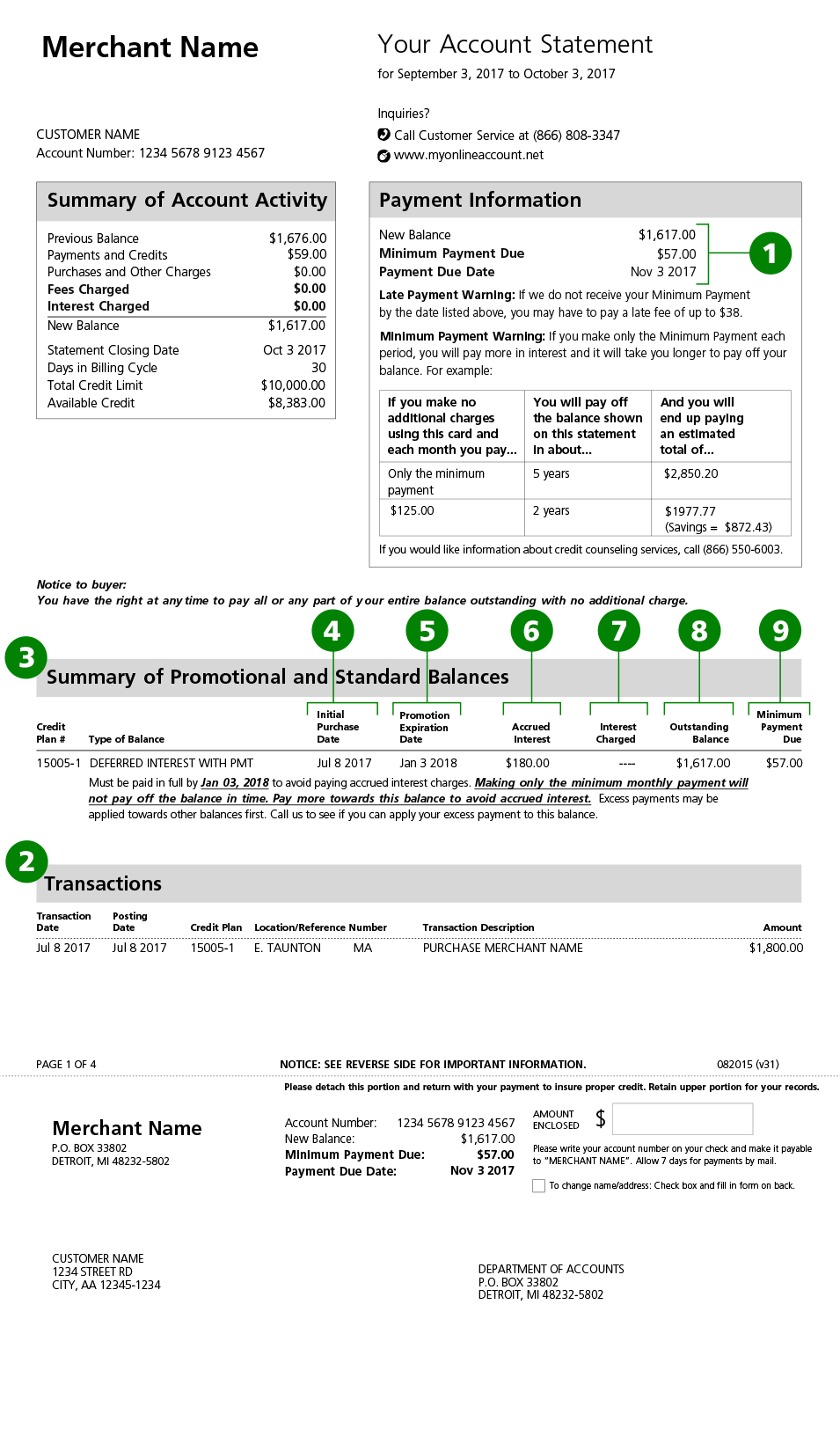 Account Statement Example – Page 1